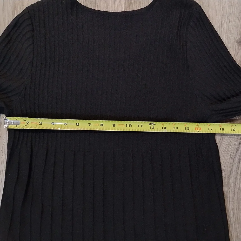 Eileen Fisher Italian Wool Ribbed Scoop Neck Dress - Picture 9 of 10